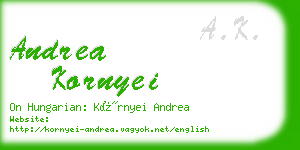 andrea kornyei business card